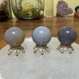 Blue agate mini sphere bundle